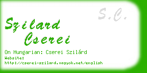 szilard cserei business card