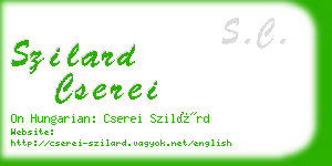 szilard cserei business card